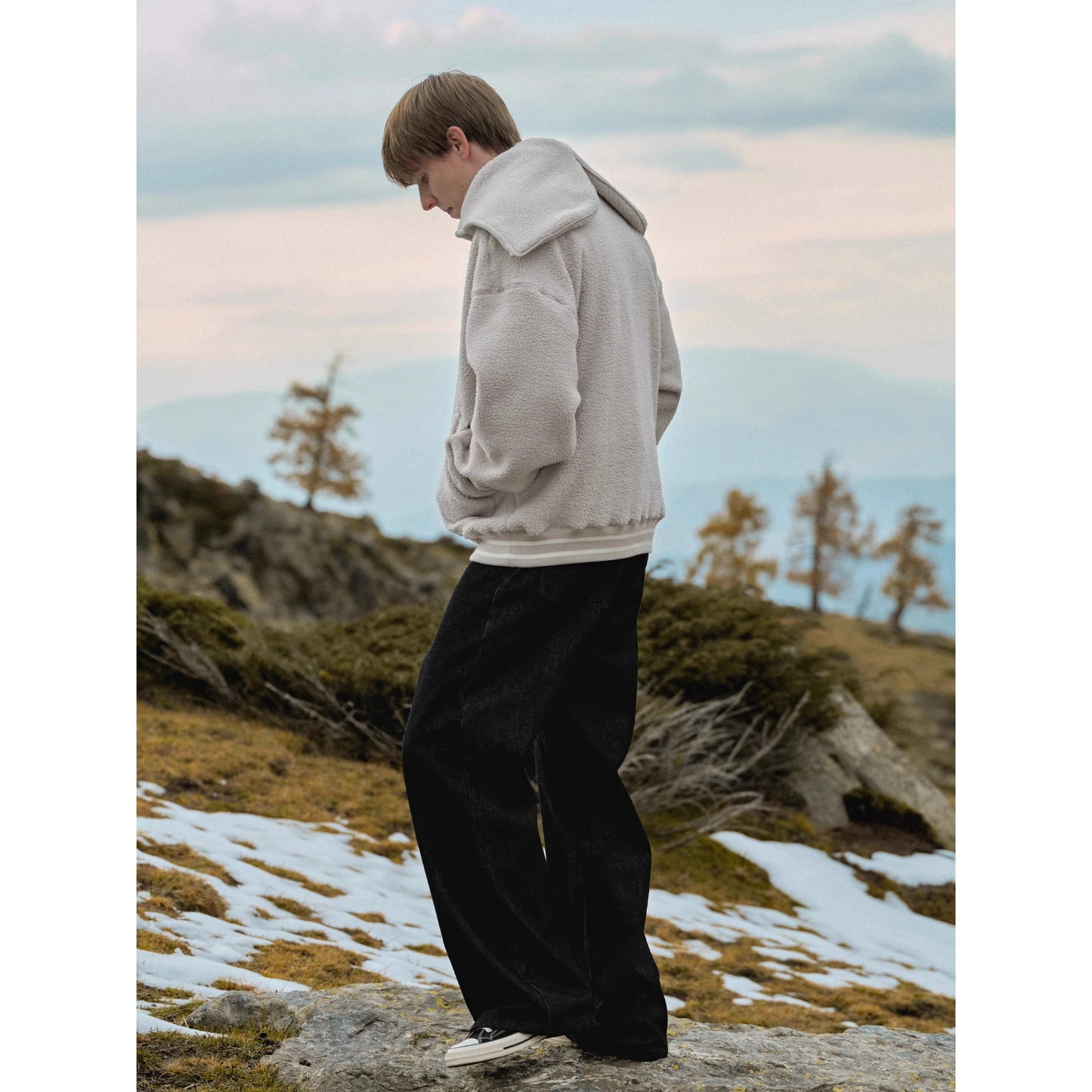 ウォッシュブラック オリジナルデニムパンツ ヴィンテージシンプル ストレートメンズ レディース B1542 春秋