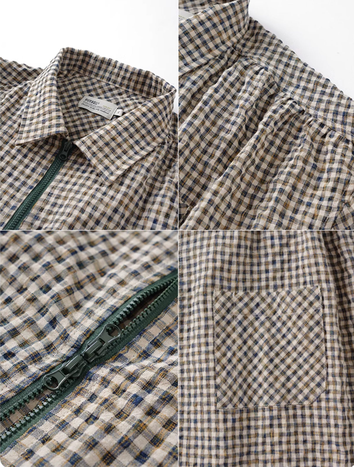 BUTTBILL シアサッカージップシャツ B4256