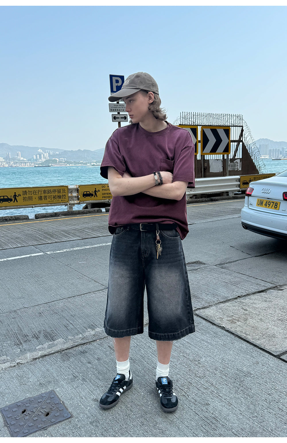 CountryMoment レトロデニムハーフパンツ B4101