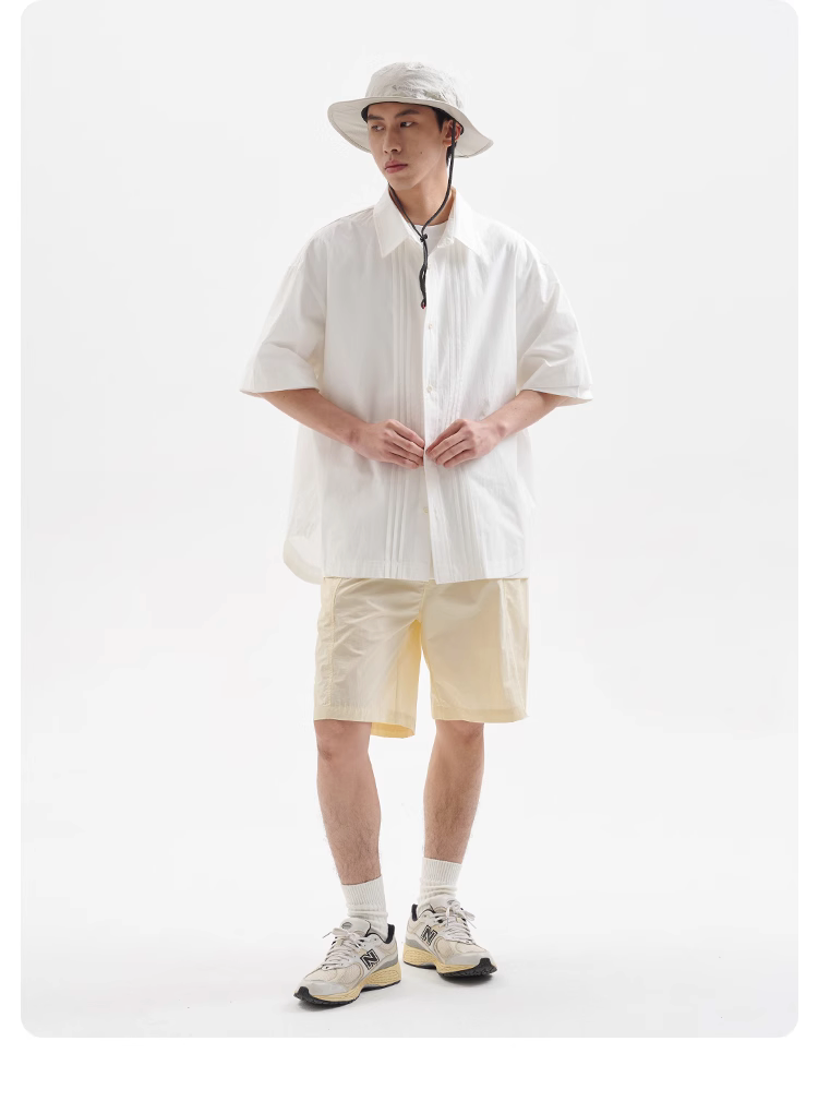 BUTTBILL リラックスフィットプリーツシャツ B4225