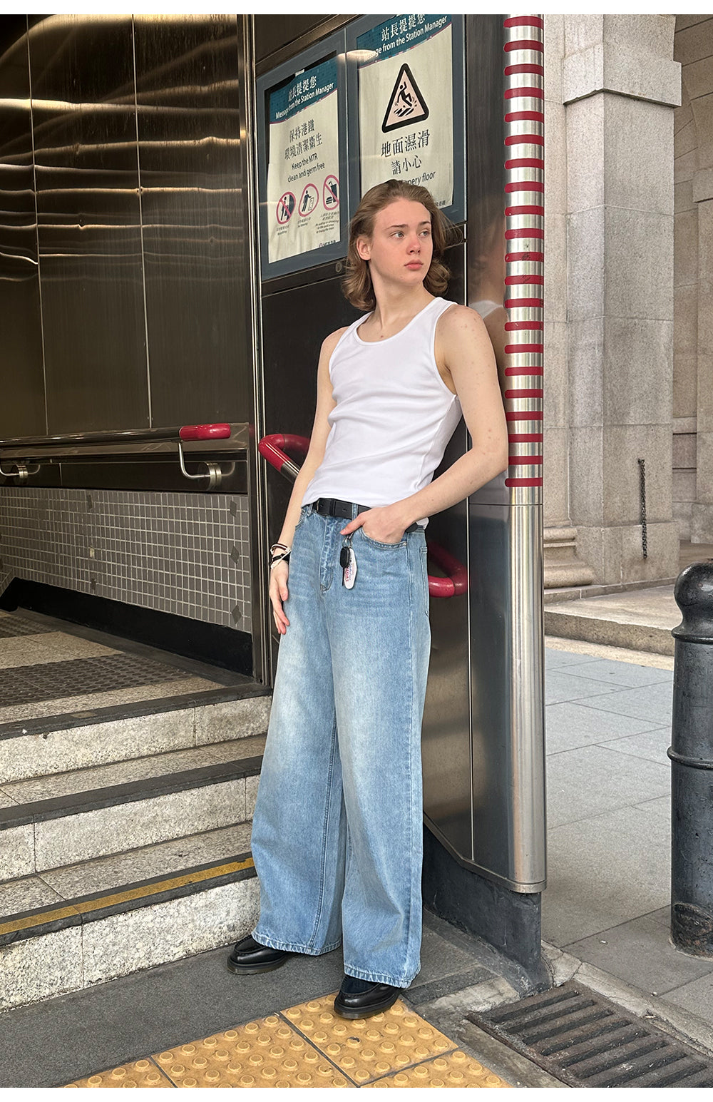 CountryMoment ウォッシュドストレートデニムパンツ B4104